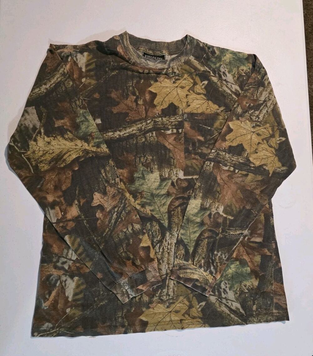 Vintage y2k Fieldline Camo Shirt Mens Medium Realtree Camouflage Long Sleeve